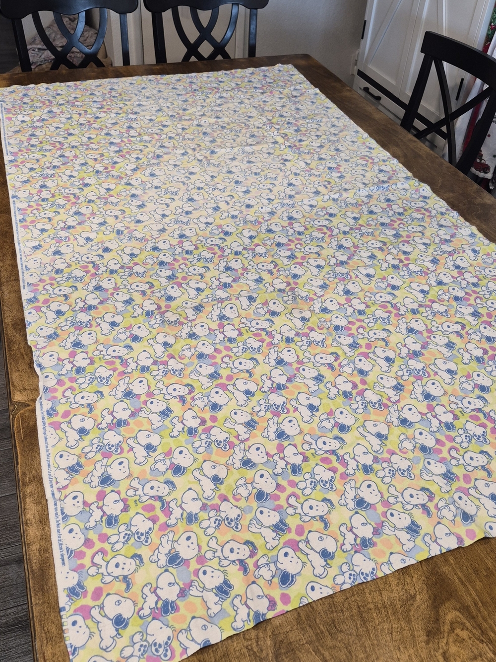 Vintage 2005 Multicolor Flannel Snoopy Fabric